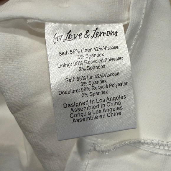 For Love And Lemons White Mini Dress with Yellow Dots - Picture 8 of 8